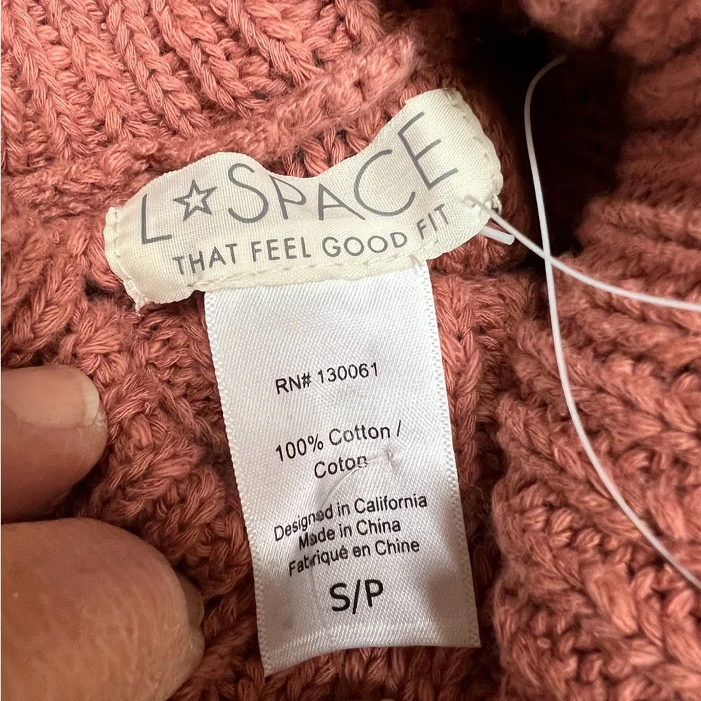 L*SPACE Chunky Knit Long Sleeve Turtleneck Jetsetter Sweater Serape Stripe!